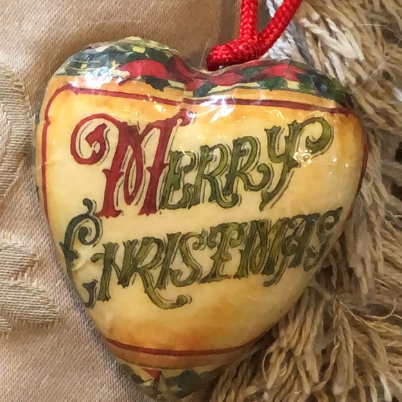 🎄Merry Christmas Small Machete Puffed Heart Christmas Tree Ornament - Picture 1 of 8